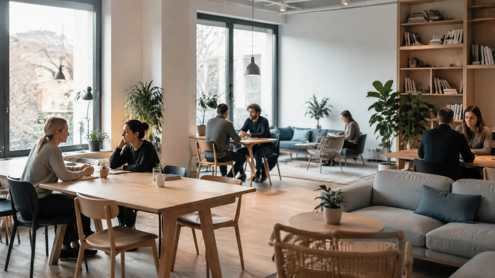 Lyst lokale med arbejdspladser